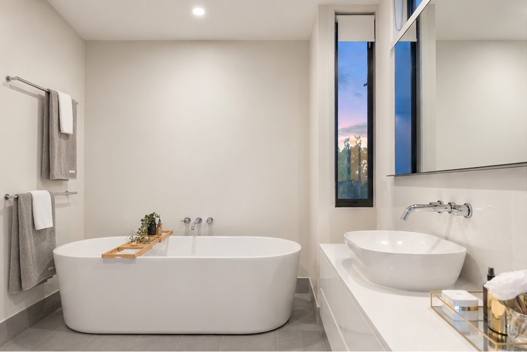 Antes: baño con bañera exenta